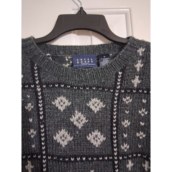 Women's Crazy Horse Liz Claiborne Charcoal Snowflake Sweater Size S - Picture 3 of 8